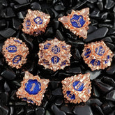Lotus Blossom Metal Dice Set – Multiple Color Options in Elegant Lotus Design